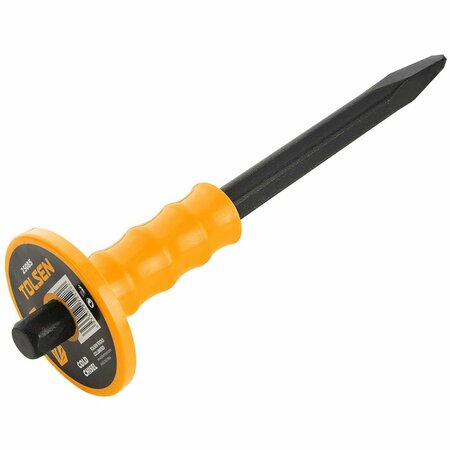TOLSEN 12 Cold Chisel With Grip, Pointed End Special Tool Steel, Powder Coated 25085